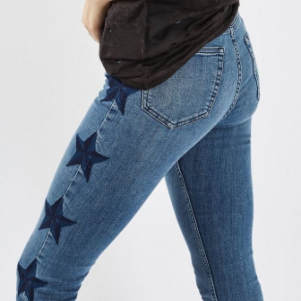 Star Embroidered Jeans